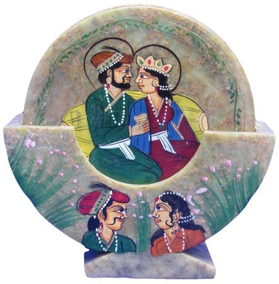 66% OFF on Artist Haat Round Marble Coaster Set