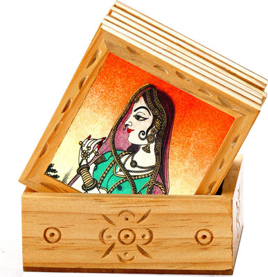 41% OFF on Aapno Rajasthan Square Wood, Gemstone Coaster Set 41% OFF on Aapno Rajasthan Square Wood, Gemstone Coaster Set