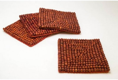 27% OFF on Creative Delights Square Wood Coaster Set