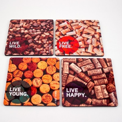 Half Horn Square Acrylic Coaster Set