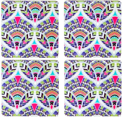 63% OFF on Kiosha Square Medium Density Fibreboard Coaster Set