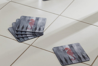 9% OFF on @home Square Medium Density Fibreboard Coaster Set