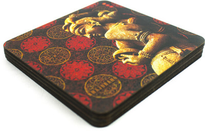 Mad(e) in India Square Medium Density Fibreboard Coaster Set Mad(e) in India Square Medium Density Fibreboard Coaster Set