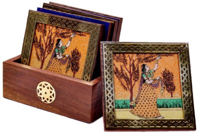 45% OFF on Shoppingtara Square Wood Coaster Set