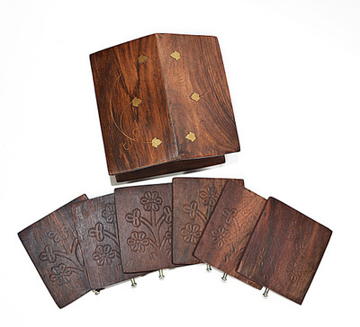 27% OFF on Impression Arts Rectangle Wood Coaster Set