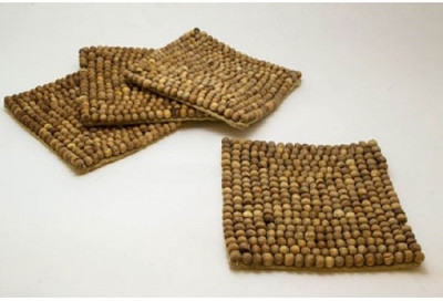 27% OFF on Creative Delights Square Wood Coaster Set