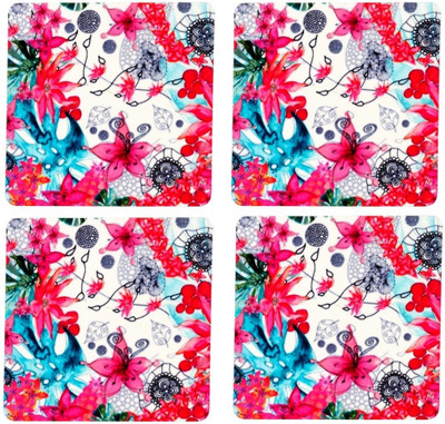 63% OFF on Kiosha Square Medium Density Fibreboard Coaster Set
