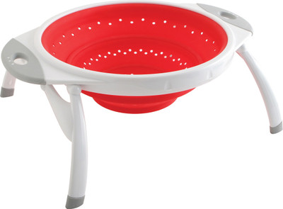 Dexas 10 Silicone Pop 4 Quarts Collapsible Colander Red Pack of 1 Dexas 10 Silicone Pop 4 Quarts Collapsible Colander Red Pack of 1