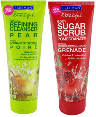 11% OFF on Freeman Refining Cleanser Pear,Sugar Scrub Pomegranate Gift Set Combo Set 11% OFF on Freeman Refining Cleanser Pear,Sugar Scrub Pomegranate Gift Set Combo Set