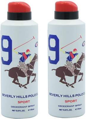 Beverly Hills Polo Club Sport 9 Deodorant Spray-White Combo Set (Set Of 2)