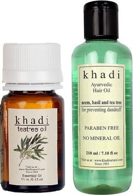 Khadi Natural Tea-Tree (Essential Oil With Paraben Free Hair Oil) (Set Of 2)