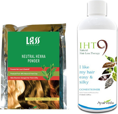 Lass Naturals Neutral Henna Powder With Iht9 Natural Hair Conditioner (Set Of 2)
