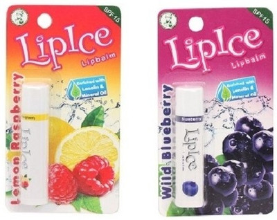 LipIce Lip balm combo lemon & raspbery + wild blueberry Set of 2