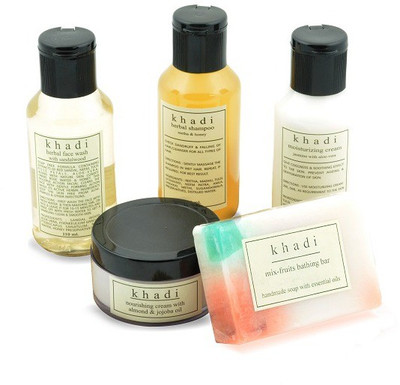 Khadi Complete Winter Travel Natural Skin & Hair Care Kit Set of 5 Khadi Complete Winter Travel Natural Skin & Hair Care Kit Set of 5