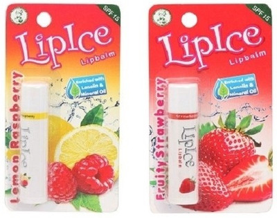 LipIce Lip balm combo fruity strawberry + lemon raspberry Set of 2 LipIce Lip balm combo fruity strawberry + lemon raspberry Set of 2