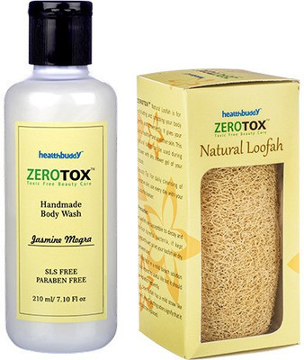 9% OFF on Healthbuddy Zerotox Handmade Body Wash Jasmine Mogra, 210 ml & Natural Loofah Set of 2 9% OFF on Healthbuddy Zerotox Handmade Body Wash Jasmine Mogra, 210 ml & Natural Loofah Set of 2