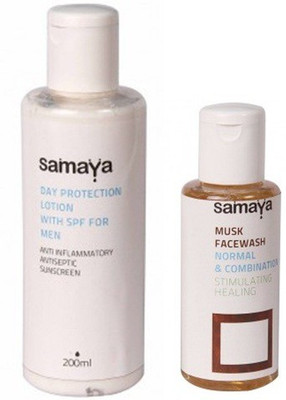 18% OFF on Samaya Day Protection Lotion With Spf And Musk Face Wash Combo Set of 2 18% OFF on Samaya Day Protection Lotion With Spf And Musk Face Wash Combo Set of 2