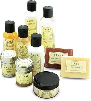 Khadi Complete Natural Solution Kit For Dry Skin & Hair Set of 10 Khadi Complete Natural Solution Kit For Dry Skin & Hair Set of 10