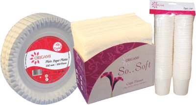 19% OFF on Origami So Soft Plain Paper Plate 23cm 100s, Table Top Napkin 1ply Plain 100s & Plain Paper Cup 150ml 100s. Set of 3 19% OFF on Origami So Soft Plain Paper Plate 23cm 100s, Table Top Napkin 1ply Plain 100s & Plain Paper Cup 150ml 100s. Set of 3