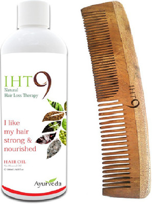 Lass Naturals Iht9 Hair Oil With Neem Wood Comb Lc-2 (Set Of 2)