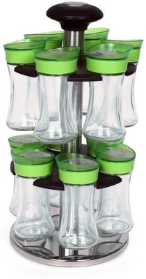 9% OFF on MOM Italy 12 pcs spice rack set Green 13 Piece Condiment Set Glass 9% OFF on MOM Italy 12 pcs spice rack set Green 13 Piece Condiment Set Glass