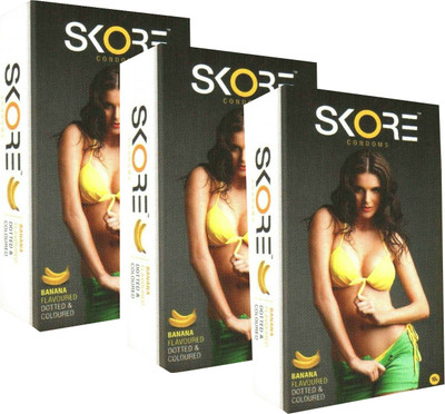 15% OFF on Skore Banana Flavoured Dotted & Coloured Monthly Combo Condom((Set of 3, 10S)) 15% OFF on Skore Banana Flavoured Dotted & Coloured Monthly Combo Condom((Set of 3, 10S))