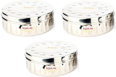 Sunline - 600 ml, 1000 ml, 1300 ml Stainless Steel Food Container Pack of 3, Steel Sunline - 600 ml, 1000 ml, 1300 ml Stainless Steel Food Container Pack of 3, Steel
