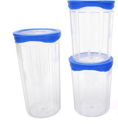 59% OFF on Cutting Edge Seal n Kiss 3 pc 1050ml, 1500 ml storage canisters - 335 ml Polypropylene Food Container Pack of 3, Blue