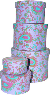 62% OFF on R S Jewels Handmade Paper Multicollor Utility Box - 1000 ml Paper Food Container Pack of 5, Multicolor