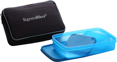 Signoraware Easy lunch with Bag - 850 ml, 140 ml Plastic Food Container Pack of 2, Blue Signoraware Easy lunch with Bag - 850 ml, 140 ml Plastic Food Container Pack of 2, Blue
