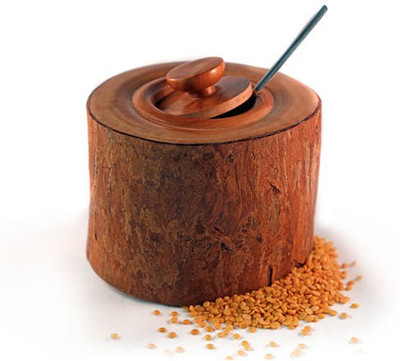 Engrave Acacia Wooden Storage Jar Large - 500 ml Wooden Food Container Brown Engrave Acacia Wooden Storage Jar Large - 500 ml Wooden Food Container Brown