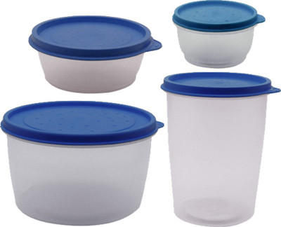 Princeware Click N Seal Modular Store Round 3 Combo - 3080 ml Plastic Food Container Pack of 4, Multicolor Princeware Click N Seal Modular Store Round 3 Combo - 3080 ml Plastic Food Container Pack of 4, Multicolor