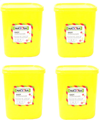 Nayasa Easy Jar - 6000 ml Plastic Food Container Pack of 4, Yellow Nayasa Easy Jar - 6000 ml Plastic Food Container Pack of 4, Yellow