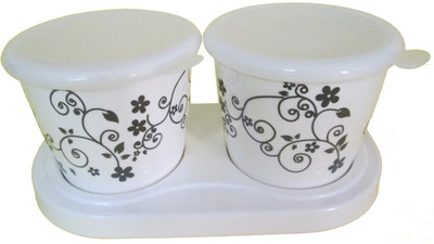 46% OFF on Czar - 1 L Melamine Food Container Pack of 3, White, Black