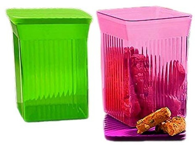 Tupperware - 800 ml Plastic Food Container Pack of 2, Green, Purple Tupperware - 800 ml Plastic Food Container Pack of 2, Green, Purple