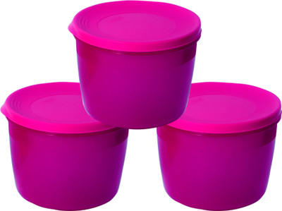 24% OFF on K2K Freshmate Round Coloured Container 6 Pcs Set - 1400 ml Plastic Food Container Pack of 6, Pink