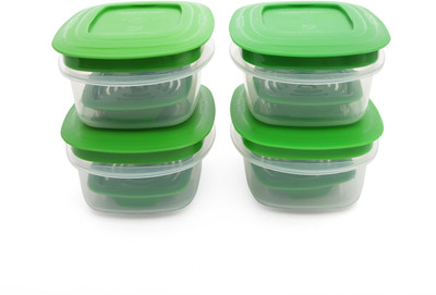 44% OFF on Cutting Edge Veggie Fresh 6pc Transparent with Trays 335ml storage containers - 1500 ml Polypropylene Food Container Pack of 4, Green