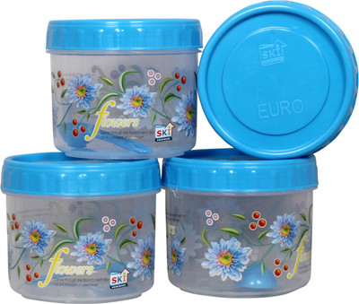 17% OFF on SKI Homeware Euro storage containers with spoons 4 piece set - 750 ml Plastic Food Container Pack of 4, Blue