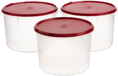 14% OFF on Tupperware - 11 L Plastic Food Container Pack of 3, Red, White 14% OFF on Tupperware - 11 L Plastic Food Container Pack of 3, Red, White