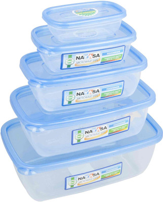 Nayasa ny-5PC-01b - 4030 ml Polypropylene Food Container Pack of 10, Blue Nayasa ny-5PC-01b - 4030 ml Polypropylene Food Container Pack of 10, Blue