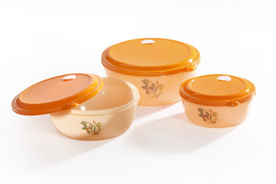 MasterCook 3 Pieces Crystal Round - 1100 ml, 1600 ml, 600 ml Plastic Food Container Pack of 3, Yellow MasterCook 3 Pieces Crystal Round - 1100 ml, 1600 ml, 600 ml Plastic Food Container Pack of 3, Yellow