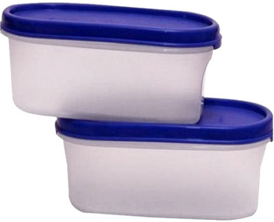 Tupperware Mod Oval 1- Set of 2 - 500 ml Plastic Food Container Pack of 2, Blue, Clear Tupperware Mod Oval 1- Set of 2 - 500 ml Plastic Food Container Pack of 2, Blue, Clear