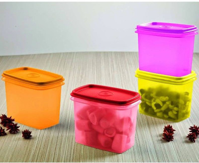 13% OFF on Paras Miracle Ware Rectangular Canisters - 750 ml Plastic Food Container Pack of 4, Multicolor