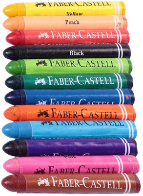 Faber Castell Triangular Shaped Wax Crayons (Set Of 12, Multicolor)