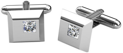57% OFF on Glimmering Diamond Color Made With Swarovski Elements Brass Cufflink Crystal