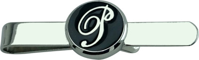65% OFF on Jinno Alphabet P Enamel Silver Tie Pin Silver