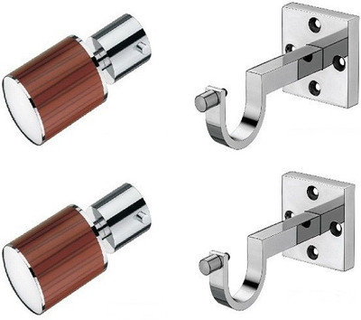 Door Match Silver, Brown Curtain Poles