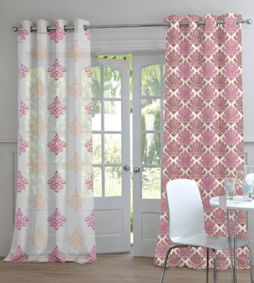 50% OFF on TT Tissue Pink Floral Eyelet Curtain 50% OFF on TT Tissue Pink Floral Eyelet Curtain