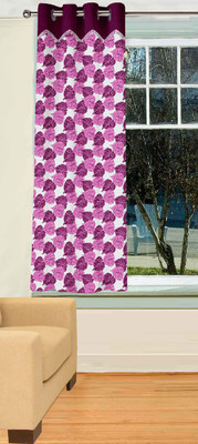 40% OFF on Trendy Home Polyester Pink Floral Eyelet Curtain