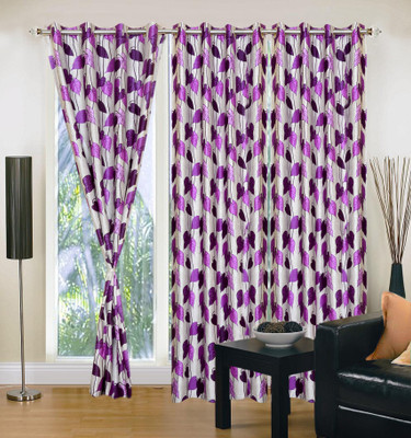66% OFF on IWS Polyester Multicolor Damask Eyelet Curtain